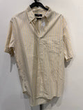 VAN short sleeve shirt striped yellow blue L