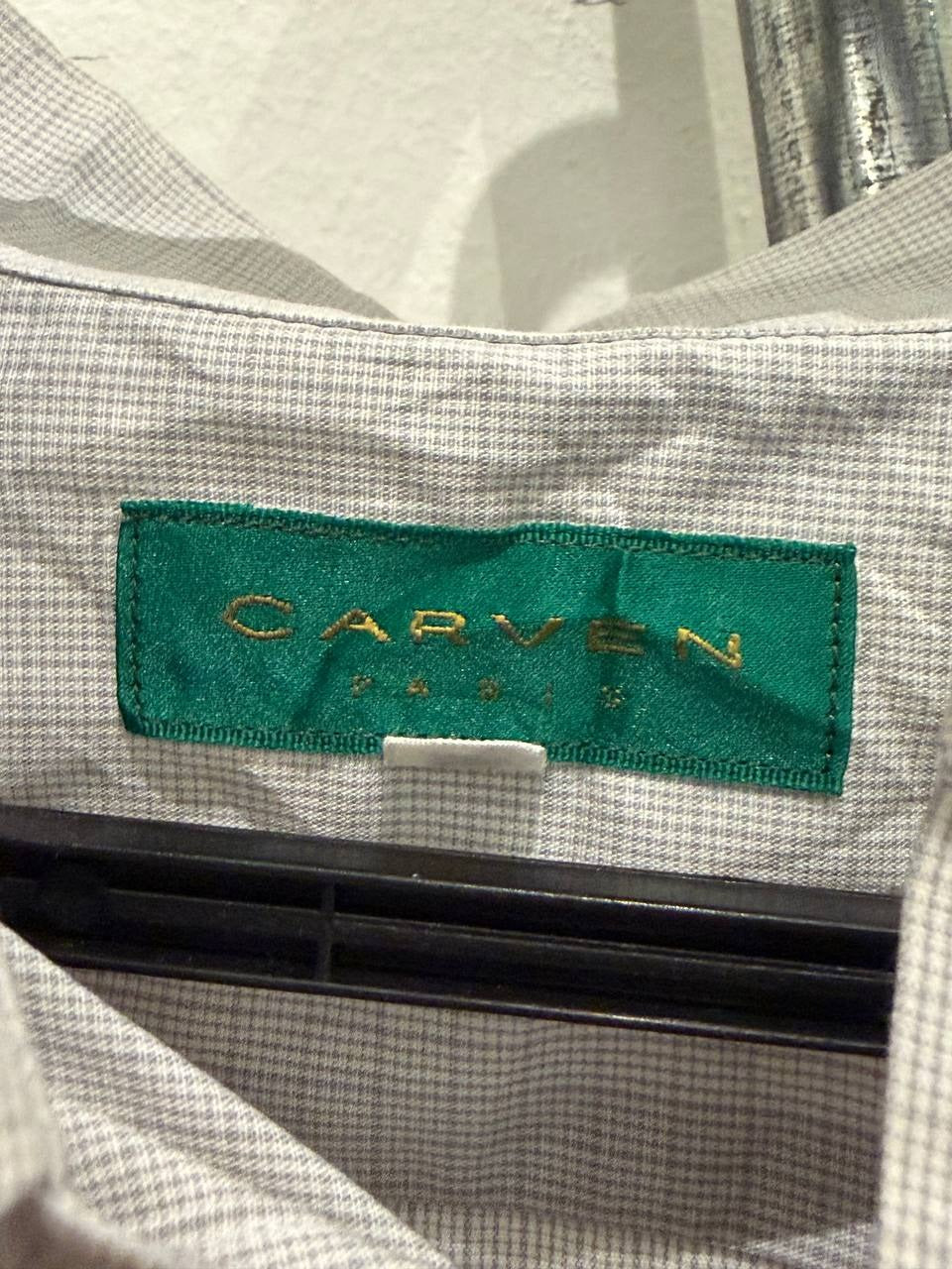 Carven button up shirt checkered grey XL
