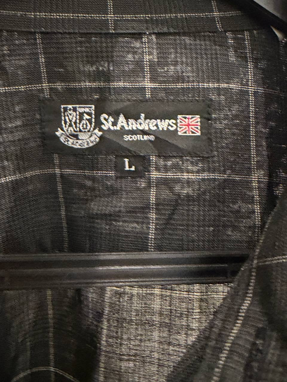 St Andrews button up shirt checkered black L