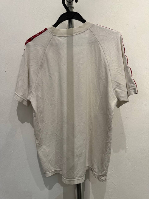 Asics crew neck t-shirt textured design cream L