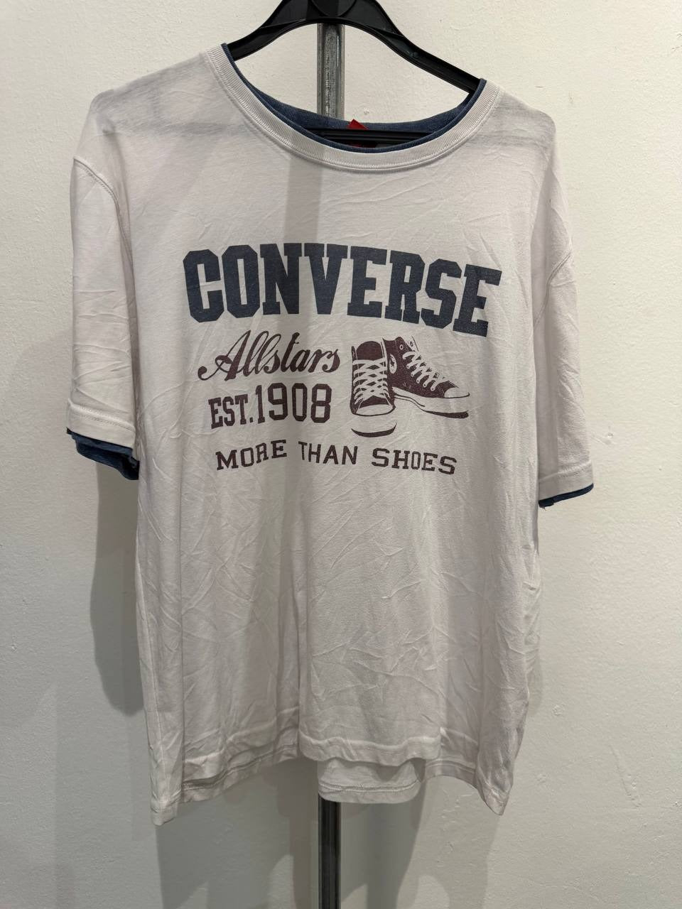 Converse graphic t-shirt with sneaker design white XL
