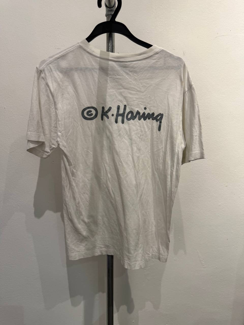 K.Haring graphic t-shirt hand illustration white S