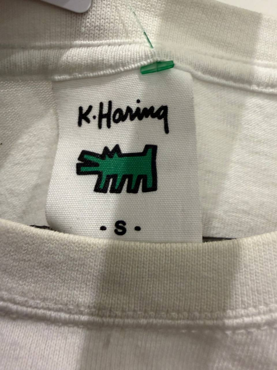 K.Haring graphic t-shirt hand illustration white S