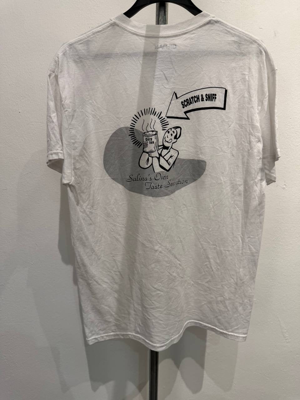 Gildan Graphic T-Shirt Cozy Inn Hamburgers White M