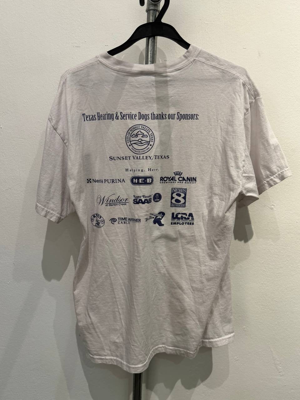 Hanes Graphic T-Shirt Mighty Texas Dog Walk design white L