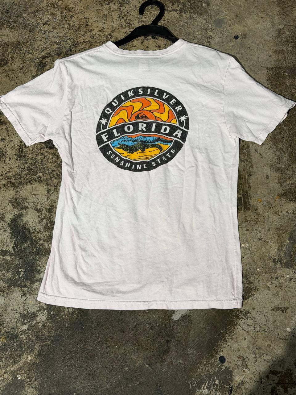 Quiksilver graphic t-shirt Florida design white M