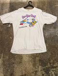 Cocos graphic T-Shirt with 'Sun Your Buns' Cancun design in white XL