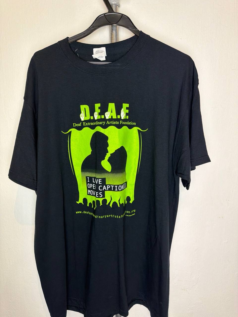 Jerzees graphic t-shirt D.E.A.F. design black XL