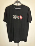 Puss N Boots graphic t-shirt with roller skate design black L