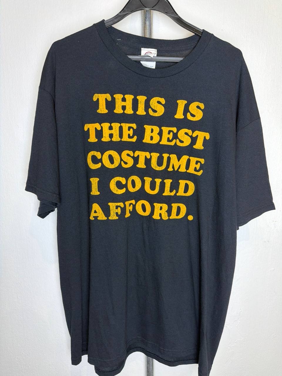 Delta graphic t-shirt with 'THIS IS THE BEST COSTUME I COULD AFFORD.' black XL