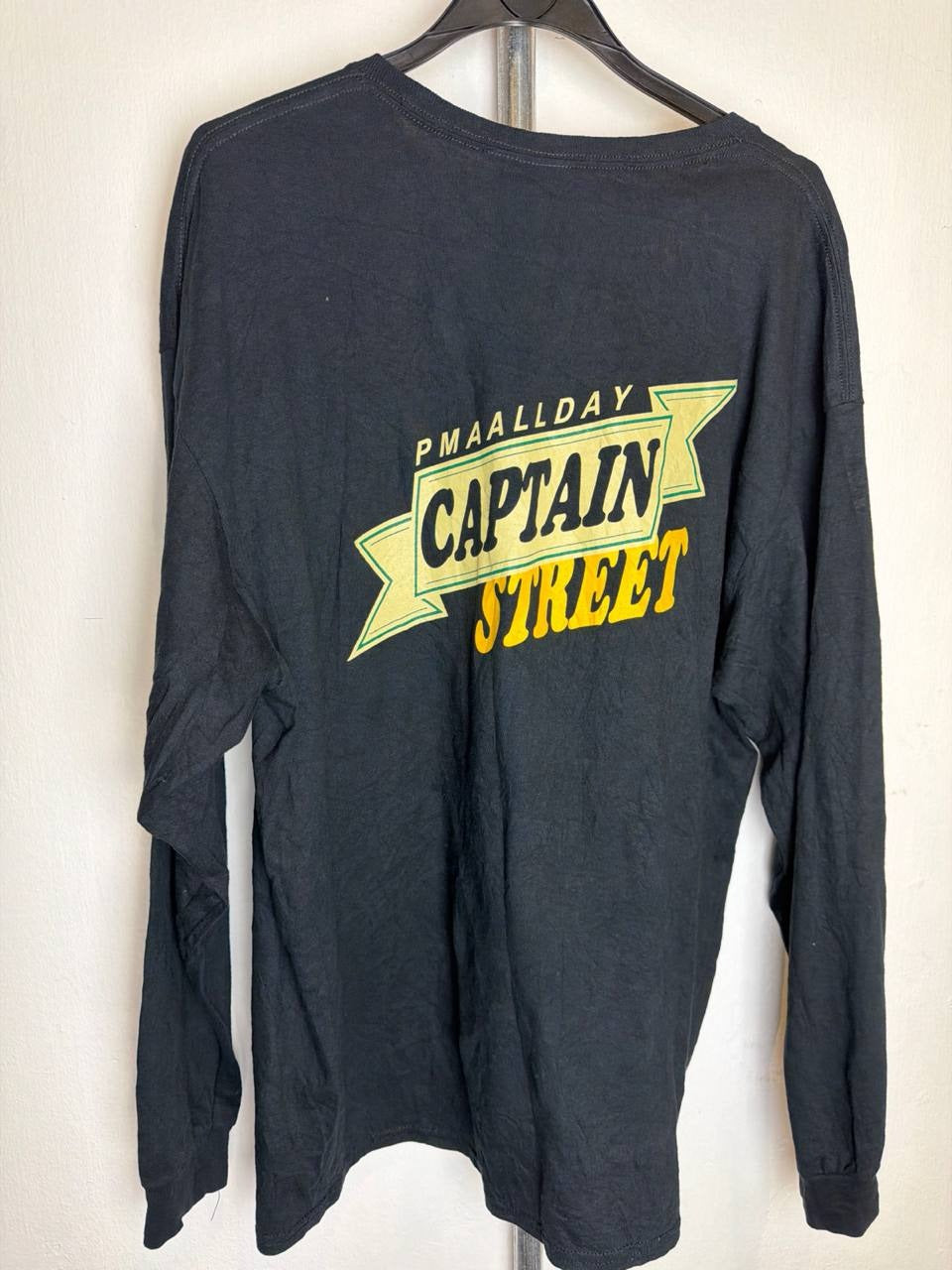 Gildan graphic long sleeve t-shirt Captain Street black XL