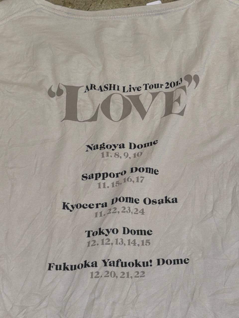 Arashi Graphic T-Shirt featuring 'LOVE' design in light grey L