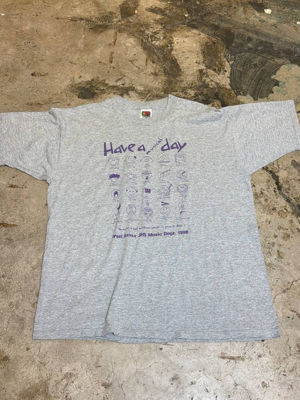 Fruit of the Loom graphic t-shirt Have a Musical Day grey XL