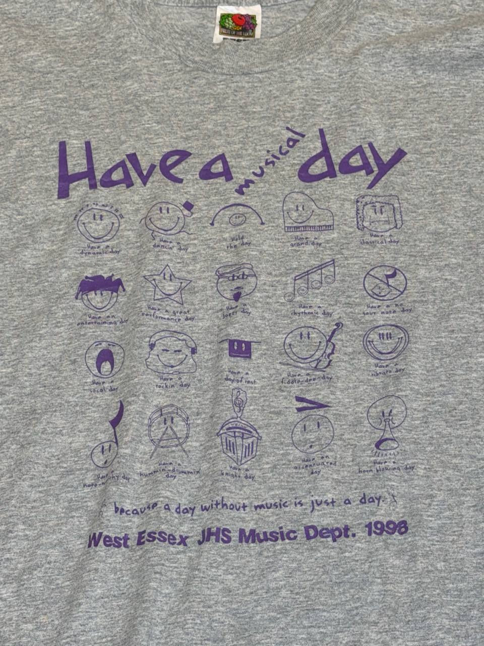 Fruit of the Loom graphic t-shirt Have a Musical Day grey XL