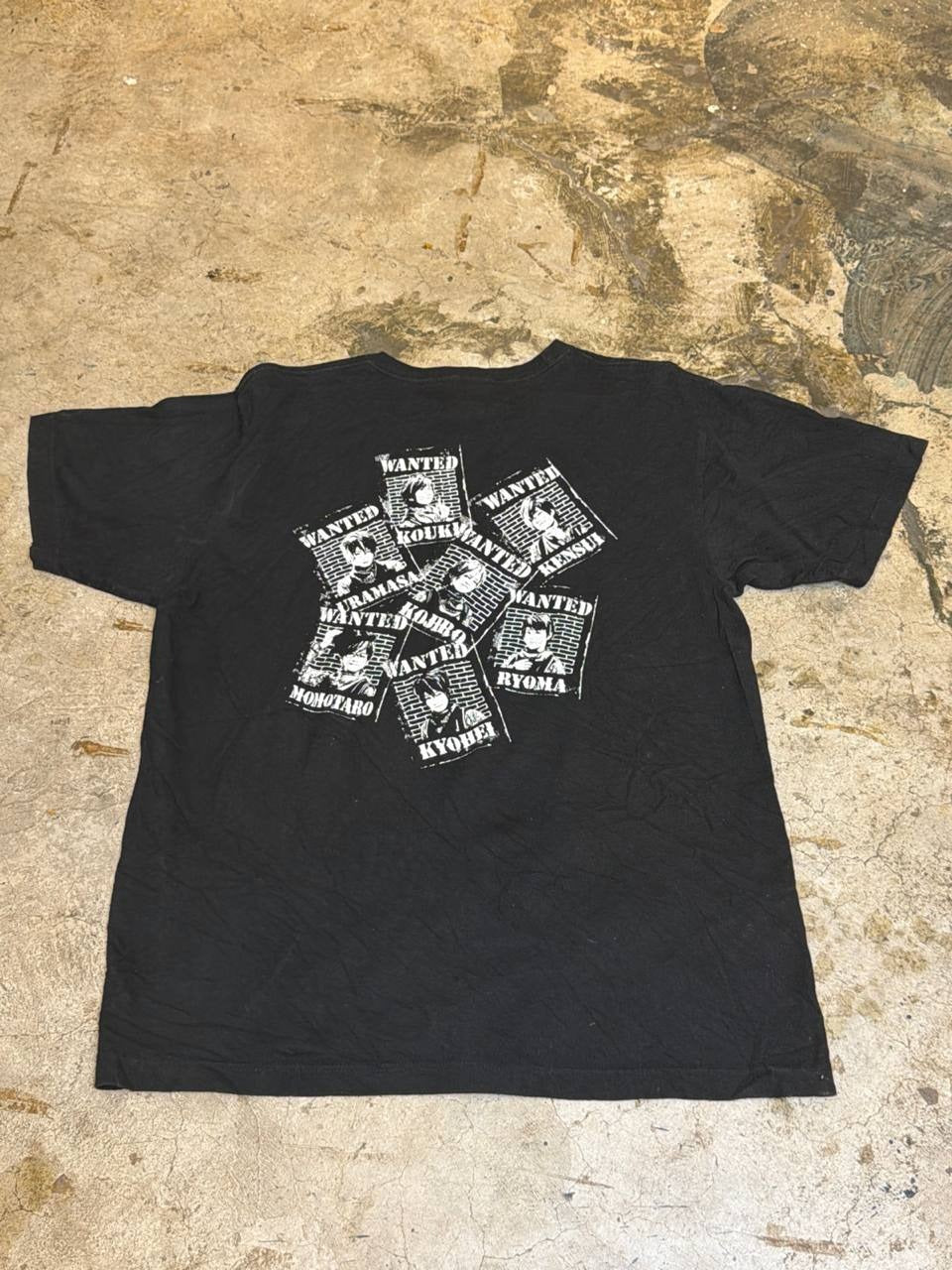 Fudanjuku Ranbu graphic t-shirt with Power of Wind design in black XL