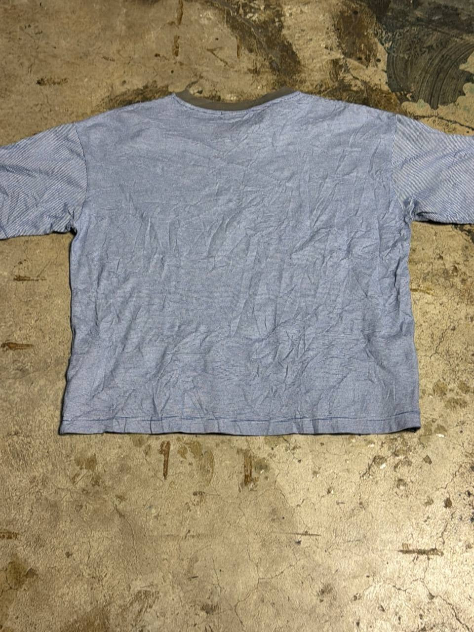 BEAMS striped graphic t-shirt blue M