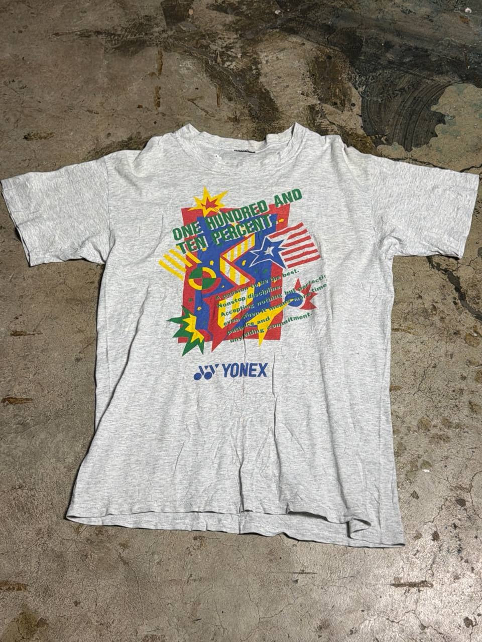 Yonex graphic t-shirt one hundred and ten percent grey large