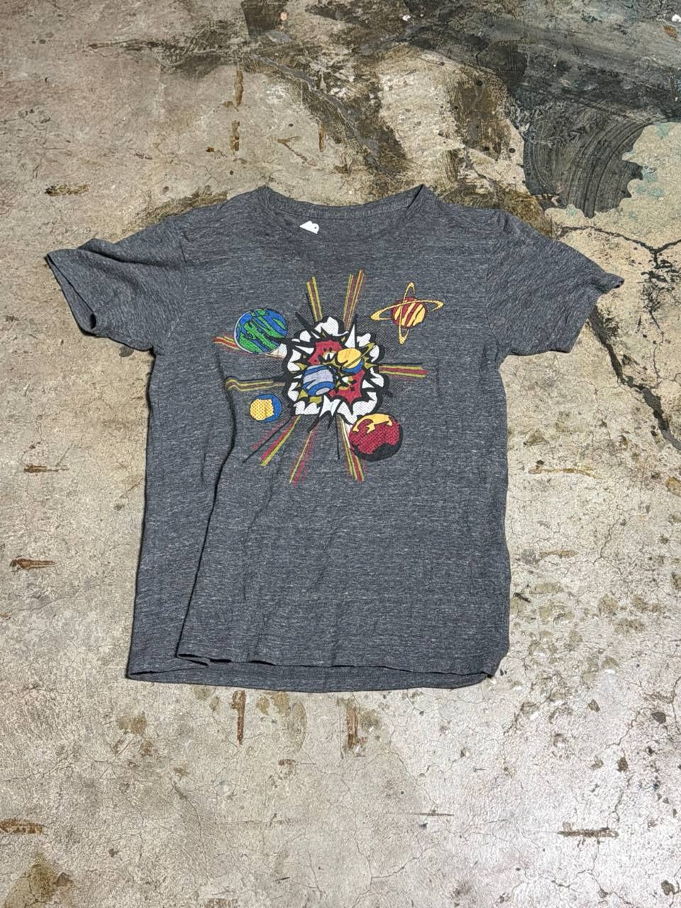 Graphic T-Shirt Space Design Grey S