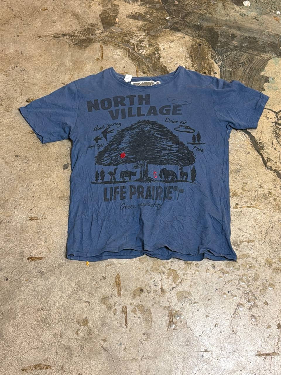 North Village graphic t-shirt nature print navy M