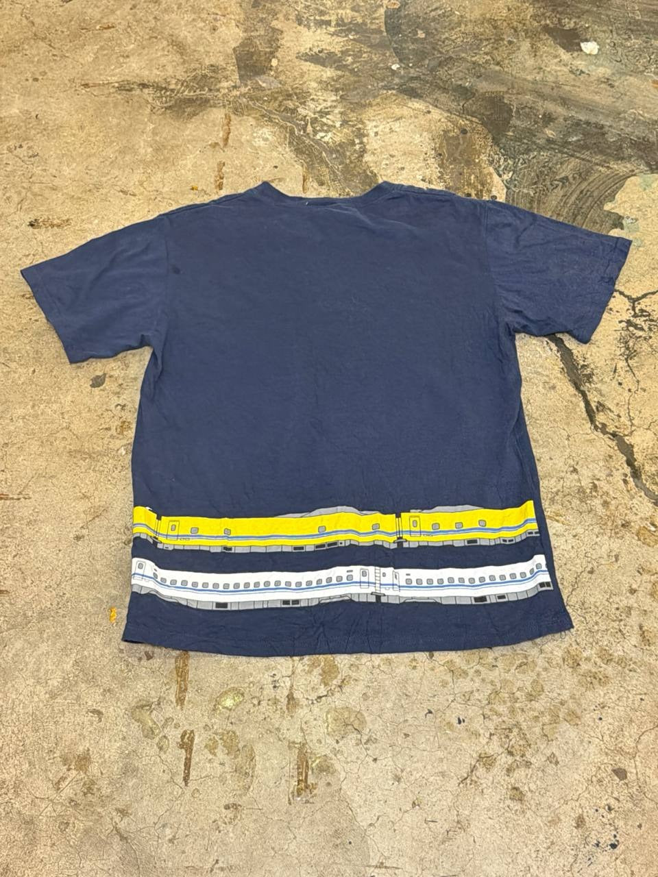 Not stated graphic t-shirt train design navy L