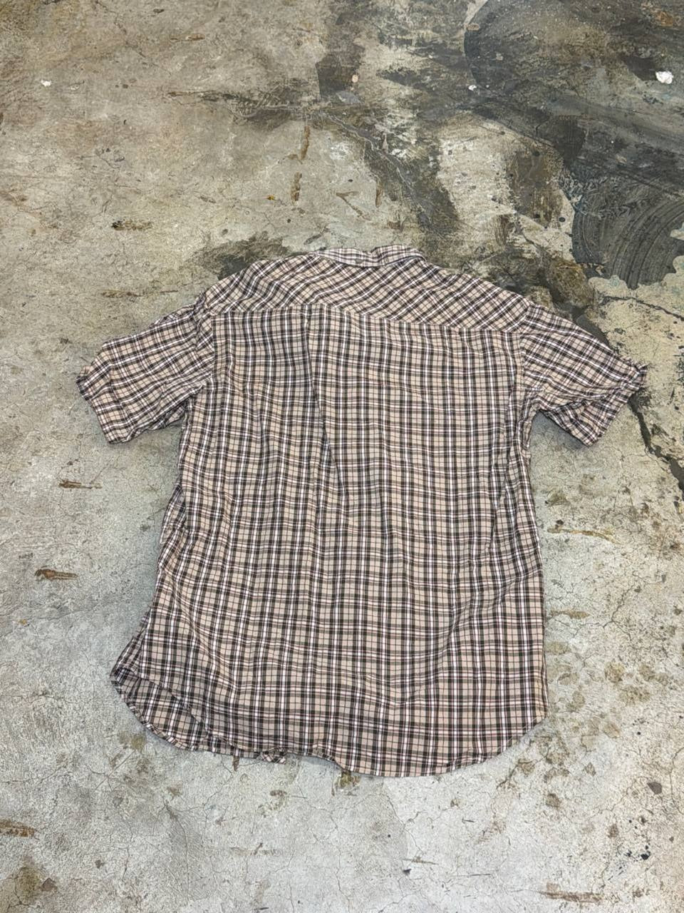 Comme Ca Ism button up shirt checkered brown M
