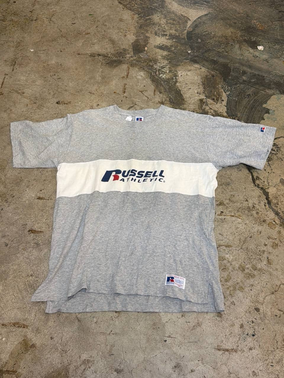 Russell Athletic colour block t-shirt grey XL