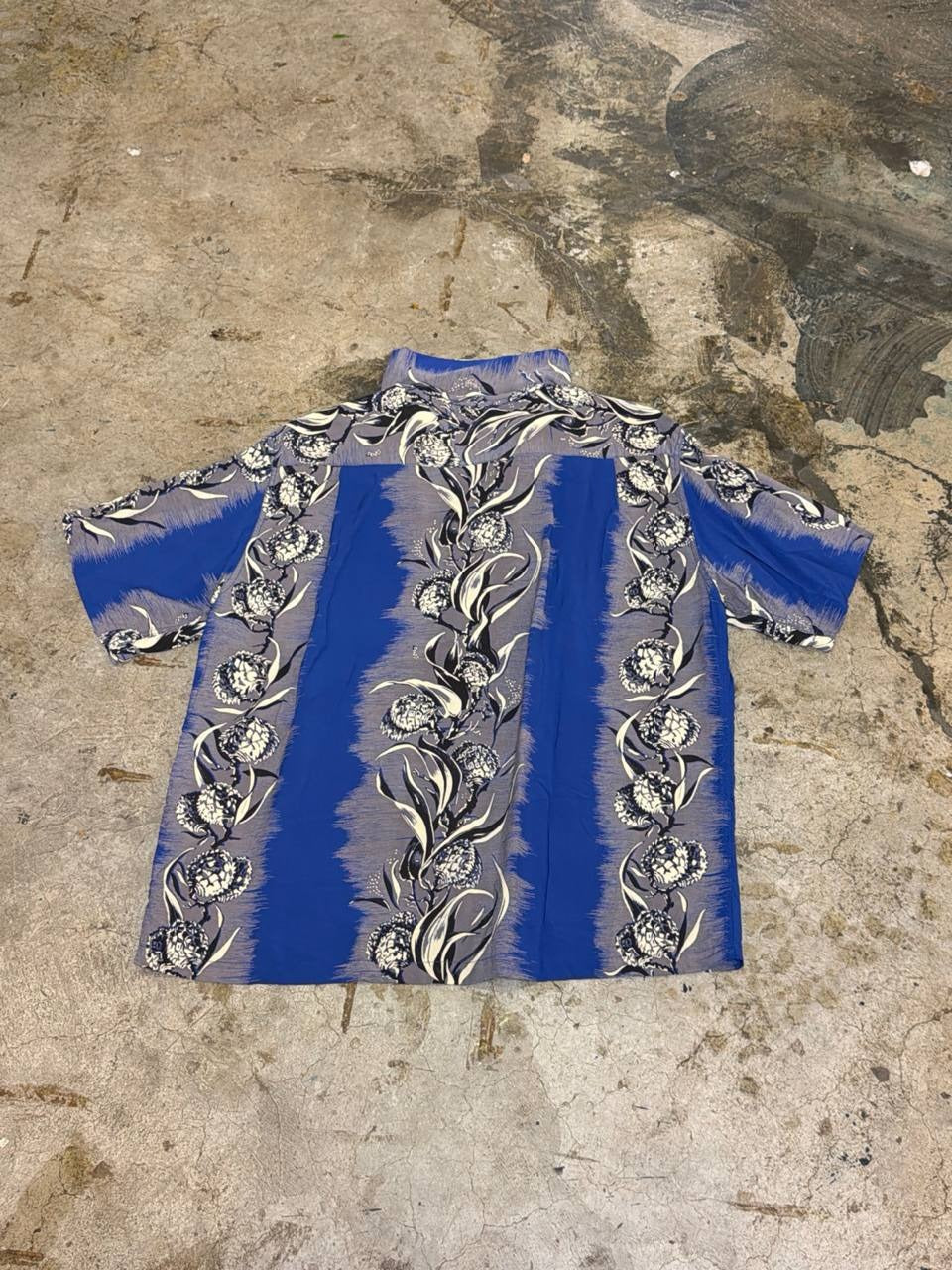 Wind and Sea camp collar shirt floral design blue S