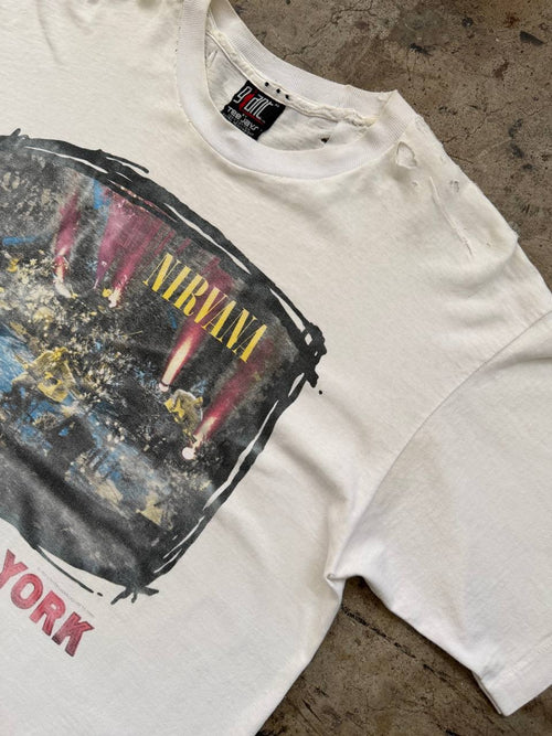 Nirvana Live in New York MTV Unplugged 1994 Tee White XL