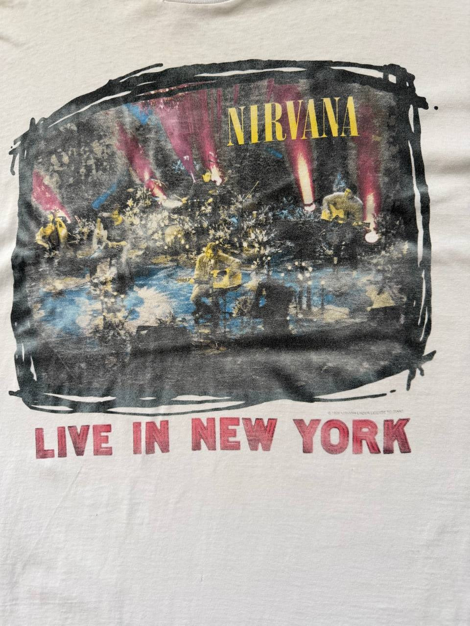 Nirvana Live in New York MTV Unplugged 1994 Tee White XL