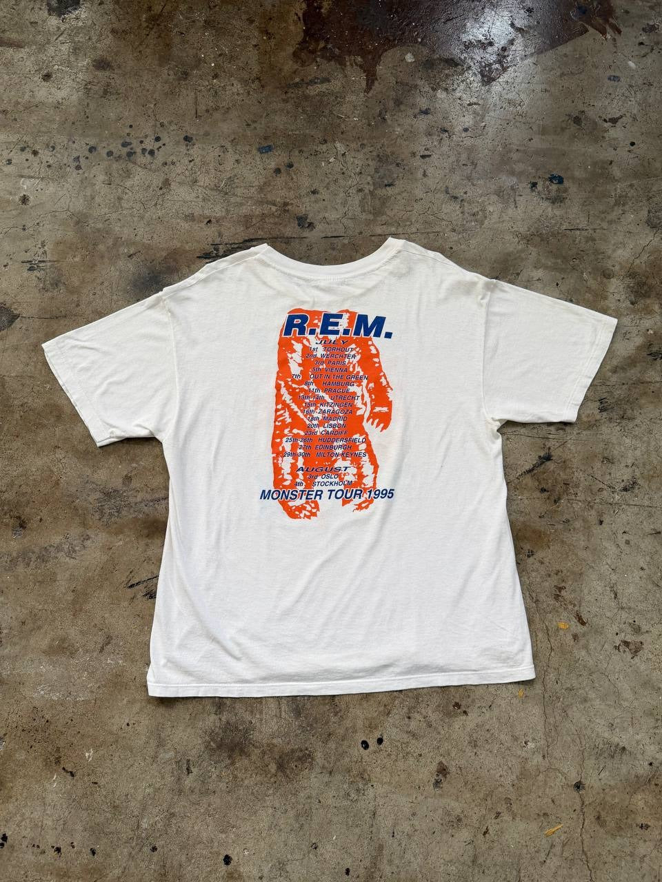 R.E.M. Monster Tour 1995 European Tour Tee White XL
