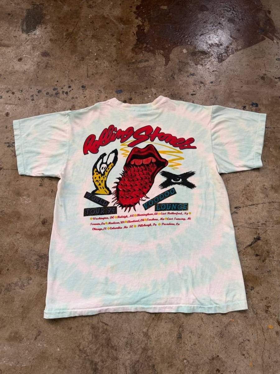Rolling Stones Voodoo Lounge World Tour 1994 Tee Tie Dye XL