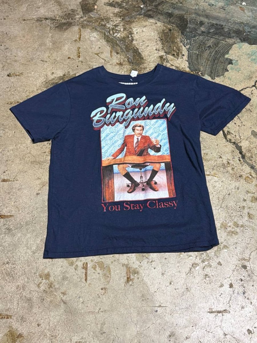 Ron Burgundy Graphic T-Shirt navy L