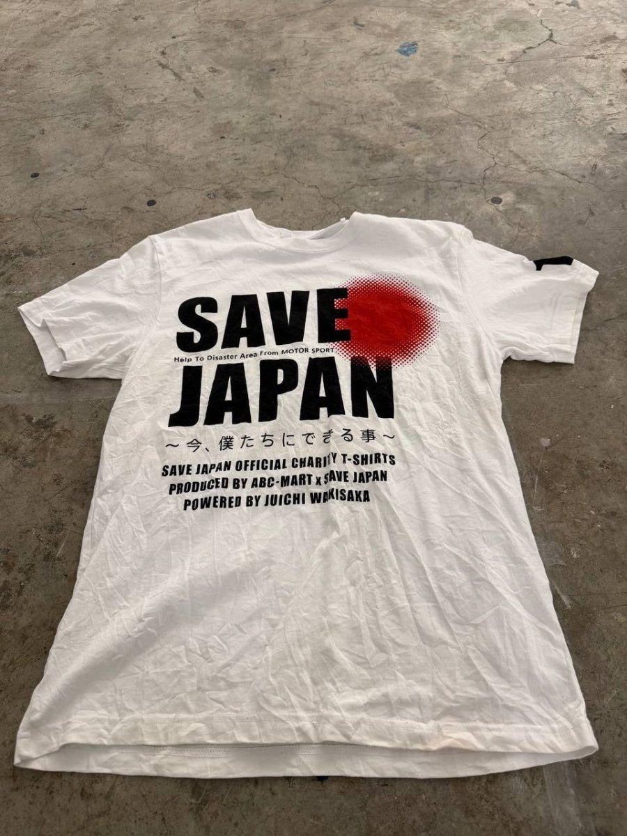 Save Japan graphic t-shirt charity design white size L