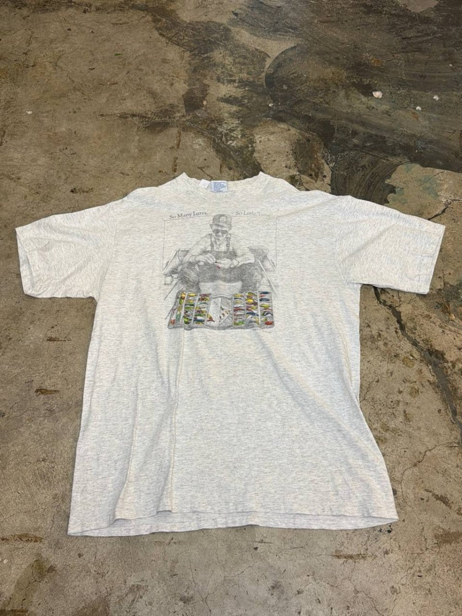 Not stated graphic t-shirt so many lures grey XXL