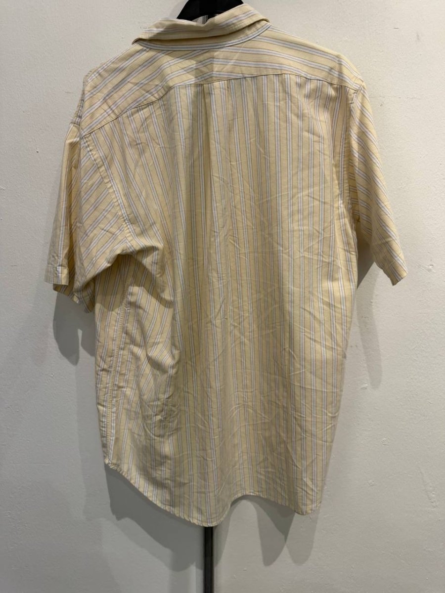 VAN short sleeve shirt striped yellow blue L