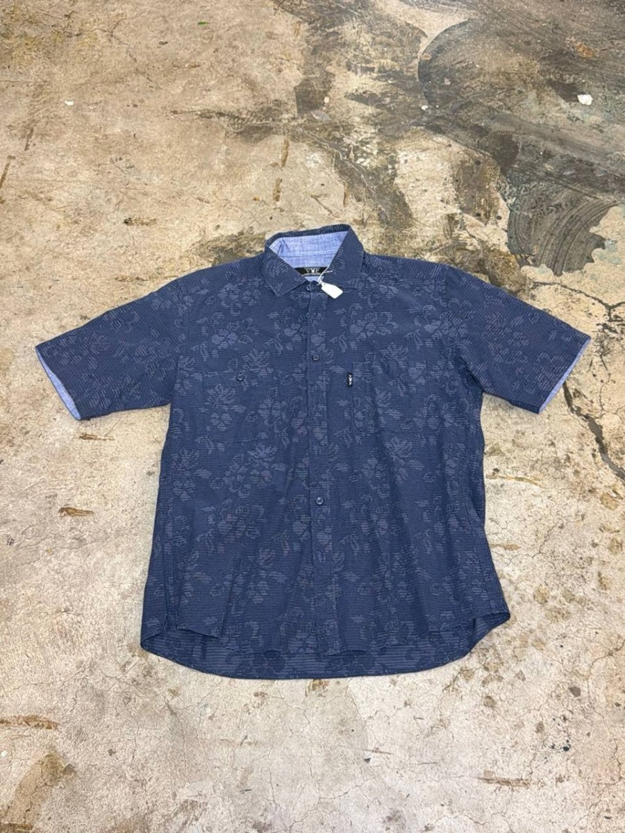 VIP Playboy Collection short sleeve button up shirt navy M