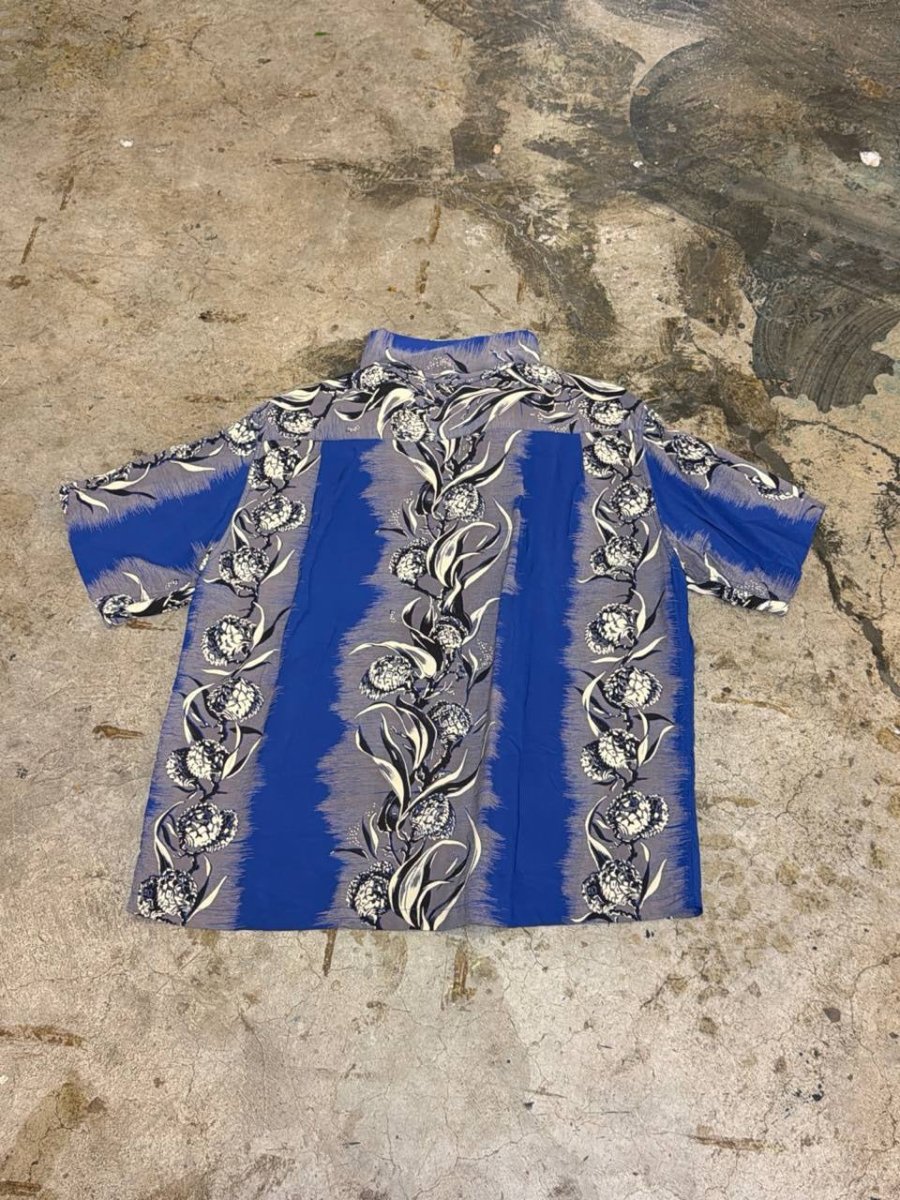 Wind and Sea camp collar shirt floral design blue S