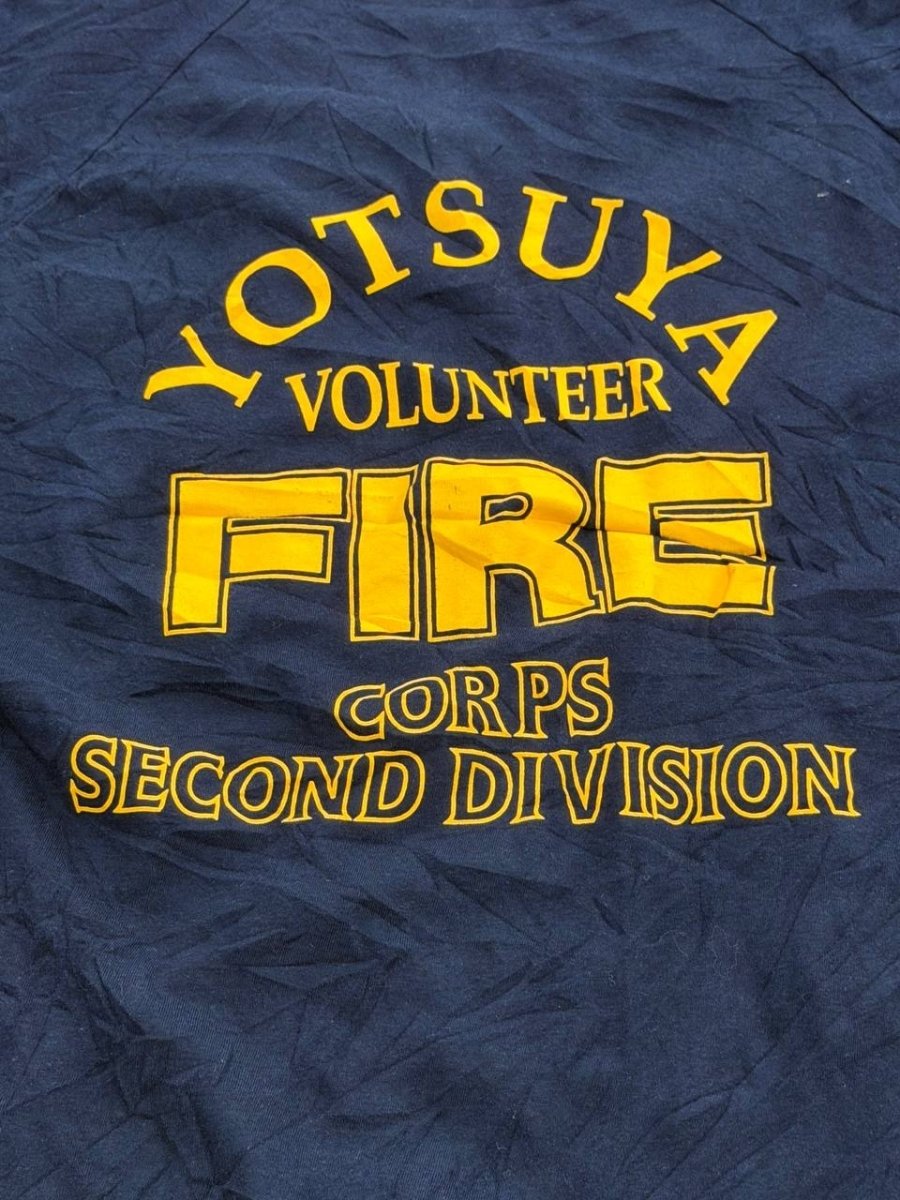 Yotsuya graphic T-shirt Volunteer Fire Corps navy