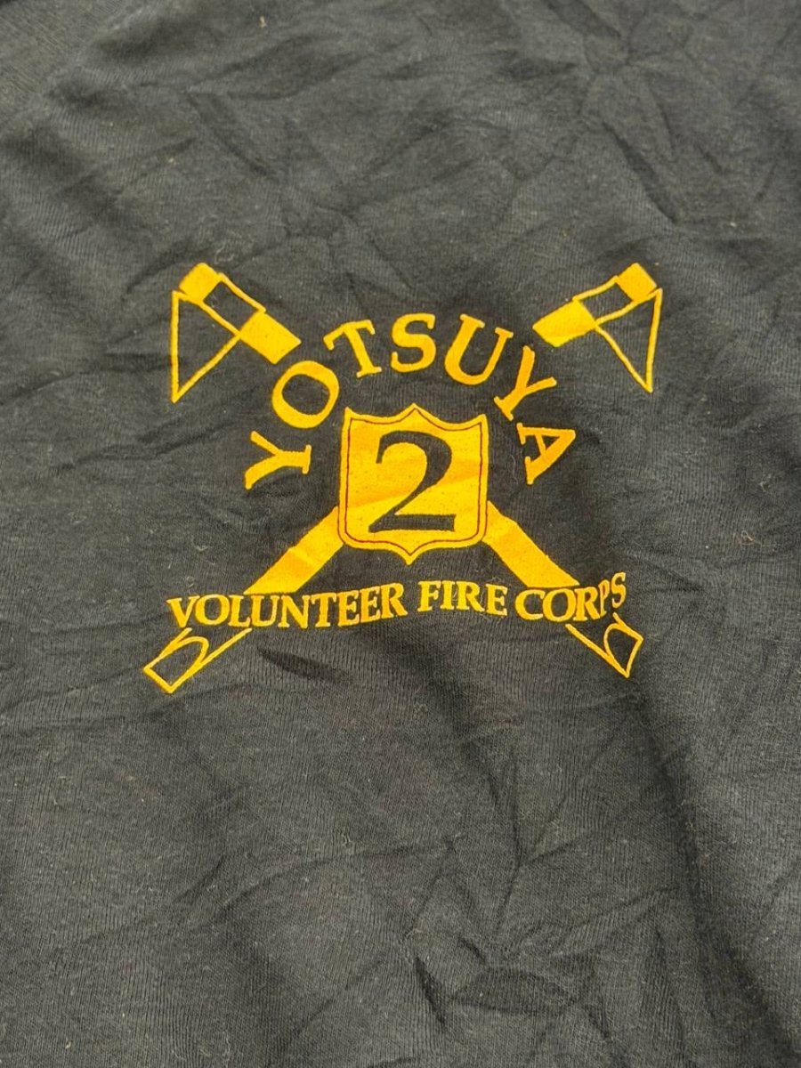 Yotsuya graphic T-shirt Volunteer Fire Corps navy