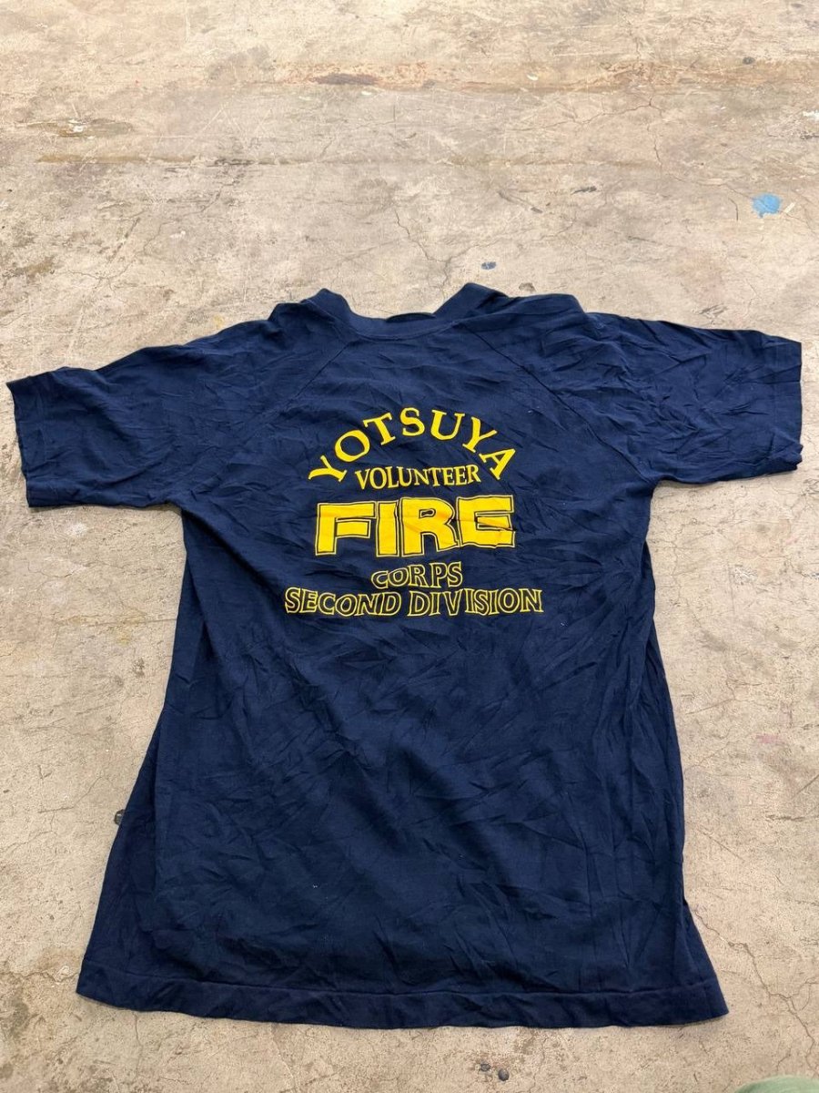 Yotsuya graphic T-shirt Volunteer Fire Corps navy